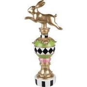 Clayre & Eef Decoratie Beeld Konijn 19x13x43 cm Goudkleurig Kunststof