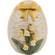 Clayre & Eef Decoratie Beeld Ei 9x8x10 cm Beige Kunststof