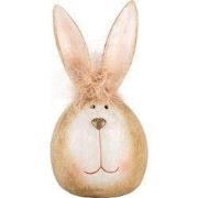 Clayre & Eef Decoratie Beeld Konijn Ø 11x21 cm Beige Kunststof