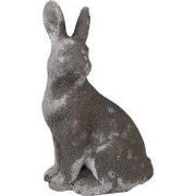 Clayre & Eef Decoratie Beeld Konijn 23 cm Grijs Steen