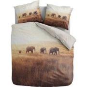 Zydante® Dekbedovertrek Printed 200x200/220cm – Terra Plains Olifant –...