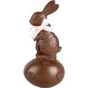 Clayre & Eef Decoratie Beeld Konijn 12x10x25 cm Bruin Kunststof