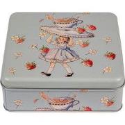 Clayre & Eef Bewaarblik 17x17x6 cm Blauw Metaal