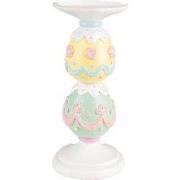 Clayre & Eef Kandelaar Ø 10x22 cm Wit Kunststof