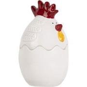 Clayre & Eef Glazen potje Kip Ø 8x14 cm Wit Glas