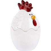 Clayre & Eef Glazen potje Kip Ø 6x9 cm Wit Glas