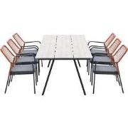 Garden Impressions Ross tuinset 7-delig koper - Braga tuintafel 220x10...