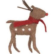 Clayre & Eef Decoratie Beeld Rendier 19 cm Bruin Synthetisch