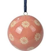 Clayre & Eef Decoratie Hanger Ø 8 cm Roze Keramiek Bloemen