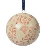 Clayre & Eef Decoratie Hanger Ø 8 cm Beige Keramiek Bloemen