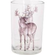 Clayre & Eef Theelichthouder Ø 12x18 cm Transparant Glas Hert