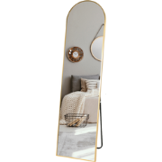MISOU Passpiegel - Goud - Staand - met Standaard - Lange Spiegel - 150...