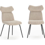 Set van 2 stoelen in stof met zwarte metalen poten L47 cm - DARA