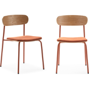 Set van 2 stoelen in stof met metalen poten L46 cm - ADRIANA