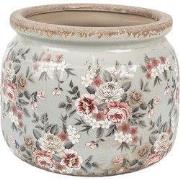 Clayre & Eef Bloempot Ø 20x15 cm Grijs Keramiek Bloemen