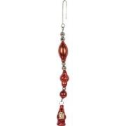 Clayre & Eef Kersthanger 25 cm Rood Glas Kerstman