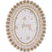 Clayre & Eef Fotolijst 10x15 cm Wit Goudkleurig Kunststof