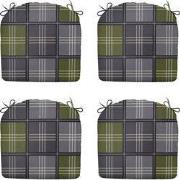 Madison -  Zitkussen Patchy olive - Ca. 46x48 cm - Set van 4