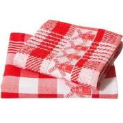 Twentse Damast Keukendoekenset - 6 stuks - Molen Rood