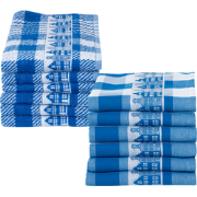 Twentse Damast Theedoeken en keukendoeken set - 12 stuks - Huizen Blau...