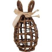 Clayre & Eef Decoratie Beeld Konijn 16x16x31 cm Bruin Rotan