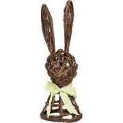 Clayre & Eef Decoratie Beeld Konijn 17x17x40 cm Bruin Rotan