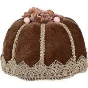 Clayre & Eef Decoratie Beeld Taart Ø 15x10 cm Bruin Textiel