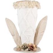 Clayre & Eef Decoratie Beeld Hoed 16x16x27 cm Wit Textiel Konijn