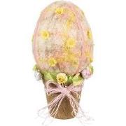 Clayre & Eef Decoratie Beeld Ei Ø 17x33 cm Roze Textiel