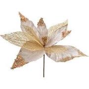 Clayre & Eef Kunstbloem Kerstster Ø 44x37 cm Goudkleurig Kunststof