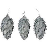 Clayre & Eef Decoratie Hanger Bloemen Ø 7x13 cm Zilverkleurig Kunststo...