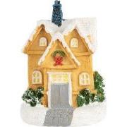 Clayre & Eef Decoratie Huis met LED 6x5x9 cm Geel Kunststof