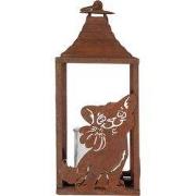 Clayre & Eef Lantaarn 15x15x37 cm Bruin Metaal