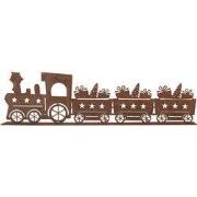 Clayre & Eef Kerstdecoratie Beeld Trein 34x5x10 cm Bruin Metaal