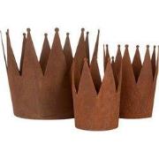 Clayre & Eef Decoratie schaal Set van 3 Kroon Ø 32x25 / Ø 17x21 / Ø 12...