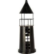 Clayre & Eef Decoratie Vuurtoren Ø 16x45 cm Zwart Metaal