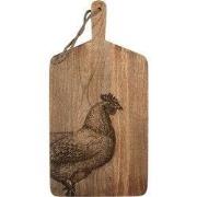 Clayre & Eef Decoratie Snijplank 25x50x2 cm Bruin Hout Kip