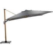 Hawaii Deluxe parasol - 300x300 cm - teak look - royal antraciet