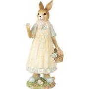 Clayre & Eef Decoratie Beeld Konijn 32 cm Beige Kunststof