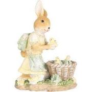 Clayre & Eef Decoratie Beeld Konijn 10x6x13 cm Beige Kunststof