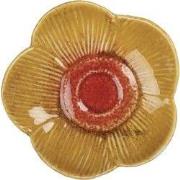 Clayre & Eef Decoratie schaal Bloem Ø 14x3 cm Geel Keramiek