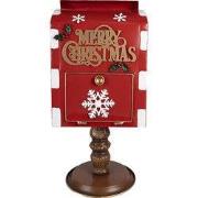 Clayre & Eef Kerstdecoratie Brievenbus 27x22x51 cm Rood Metaal