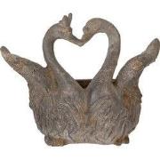 Clayre & Eef Bloempot Zwaan 49x27x37 cm Grijs Keramisch materiaal