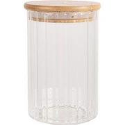 Clayre & Eef Voorraadpot Ø 7x10 cm Transparant Glas