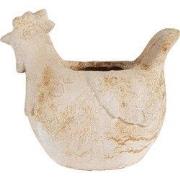 Clayre & Eef Bloempot Kip 31x20x27 cm Beige Keramisch materiaal