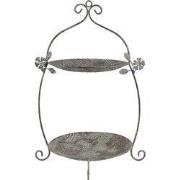 Clayre & Eef Etagère 2 laags 34x32x50 cm Groen Bruin Metaal