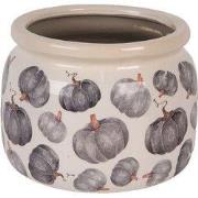 Clayre & Eef Bloempot Ø 20x15 cm Beige Grijs Keramiek Pompoen