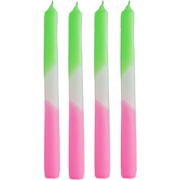 Tapers - Dipdye - Wax- Green/White/Pink - S4