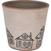 Clayre & Eef Bloempot Ø 21x20 cm Beige Keramiek Gingerbread house