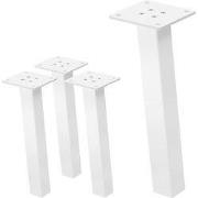 Set van 4 tafelpoten schuin H30 cm wit glanzend gemaakt van gepoederco...